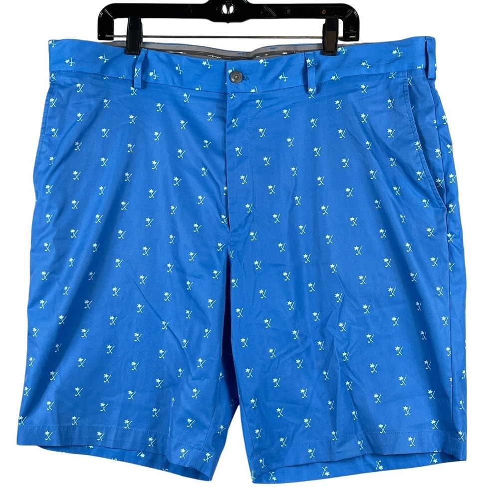 Walter Hagen Mens 42 Golf Shorts Palm Print Performance Blue Green Resort Summer